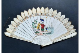 The kite, dance card fan, circa 1820-30