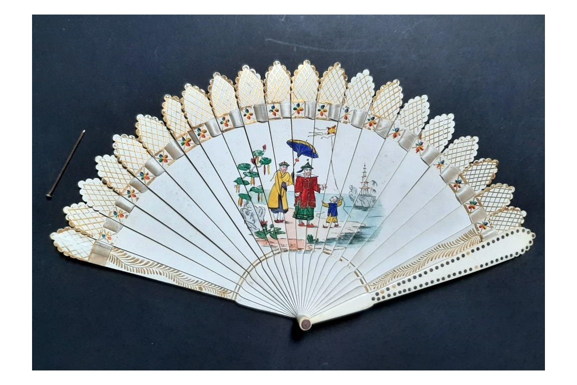 The kite, dance card fan, circa 1820-30