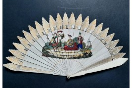 Dancing Chinoiserie, dance card fan, circa 1825-30