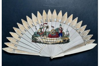 Dancing Chinoiserie, dance card fan, circa 1825-30