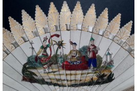 Dancing Chinoiserie, dance card fan, circa 1825-30