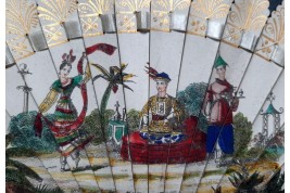 Dancing Chinoiserie, dance card fan, circa 1825-30