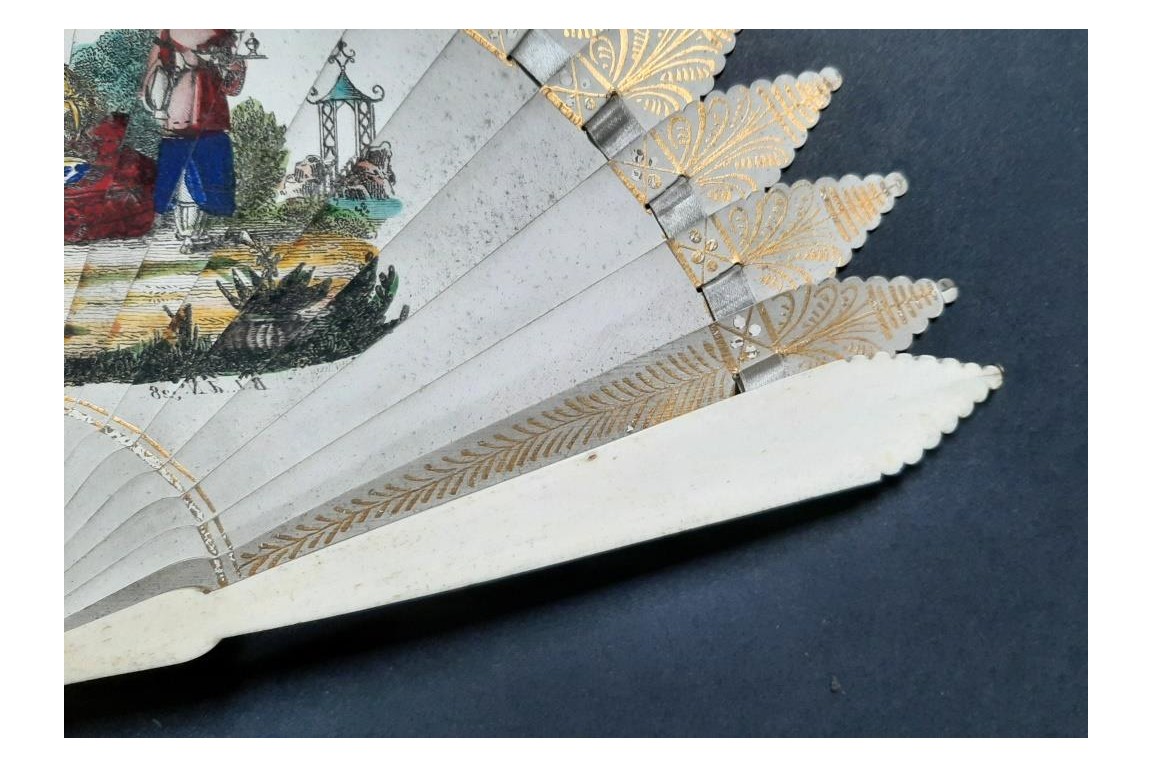 Dancing Chinoiserie, dance card fan, circa 1825-30