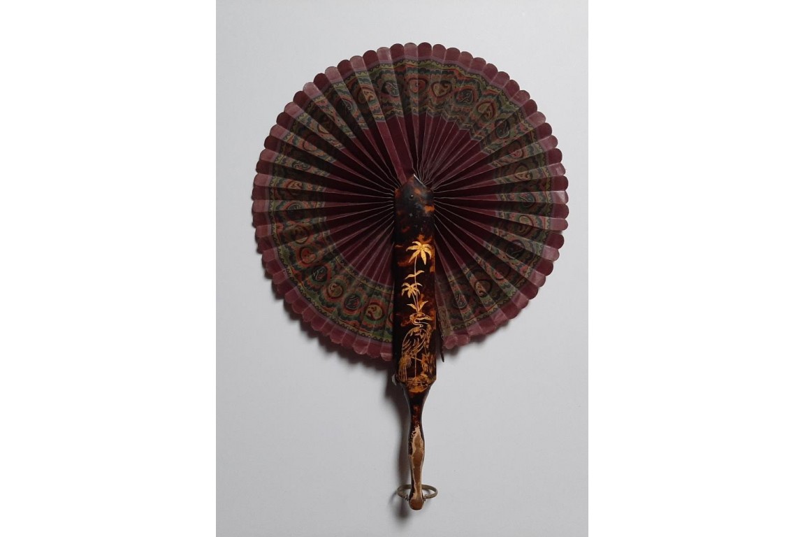 Indienne and chinoiserie, fixed fan, 19th century