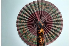 Indienne and chinoiserie, fixed fan, 19th century