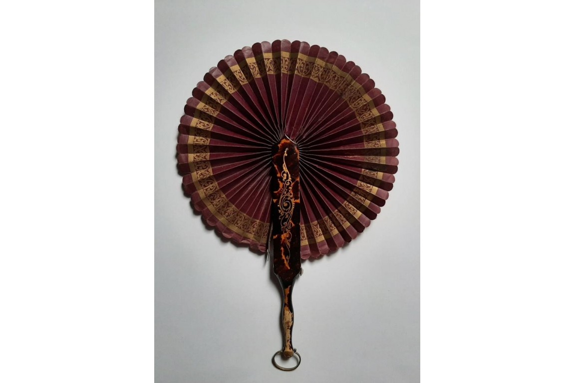 Indienne and chinoiserie, fixed fan, 19th century