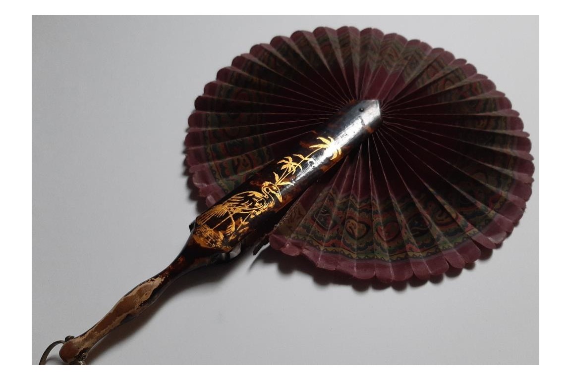 Indienne and chinoiserie, fixed fan, 19th century