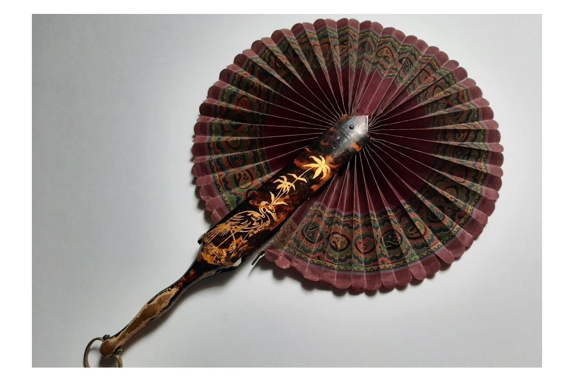 Indienne and chinoiserie, fixed fan, 19th century