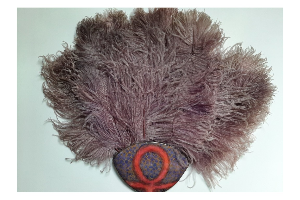 Life in pink and Egyptomania, fixed fan by Coty circa 1914