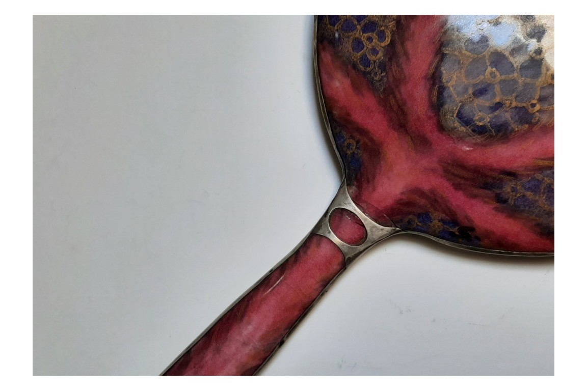 Life in pink and Egyptomania, fixed fan by Coty circa 1914