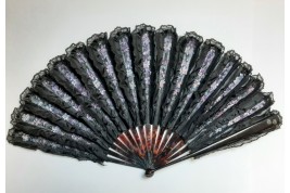 A chiffon of violets flowers, fan circa 1890