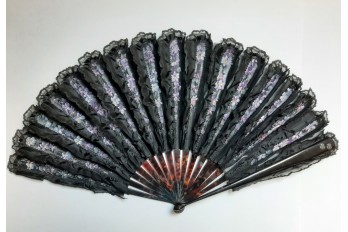 A chiffon of violets flowers, fan circa 1890