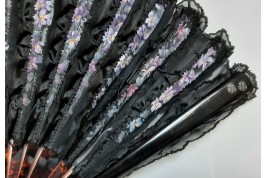 A chiffon of violets flowers, fan circa 1890