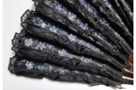 A chiffon of violets flowers, fan circa 1890