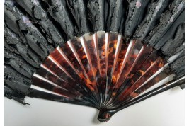 A chiffon of violets flowers, fan circa 1890