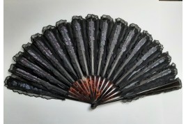 A chiffon of violets flowers, fan circa 1890