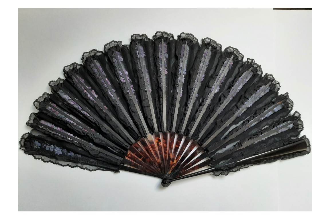 A chiffon of violets flowers, fan circa 1890