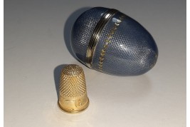 Blue sewing egg, circa 1900