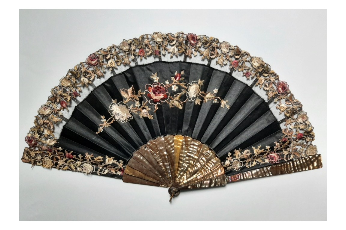 Flowers, fan around 1880