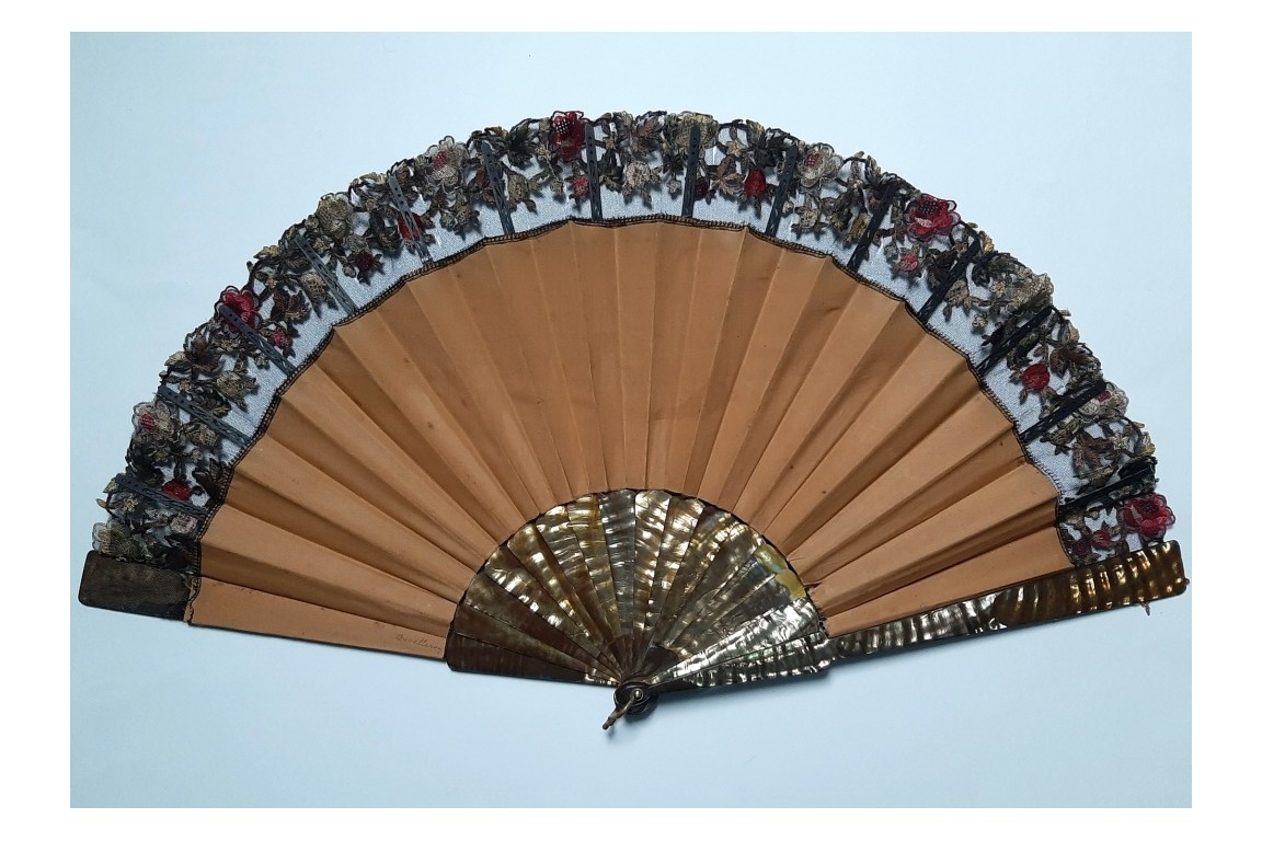 Flowers, fan around 1880