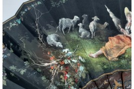 The shepherdess and the marquise, fan of Lasellaz around 1890