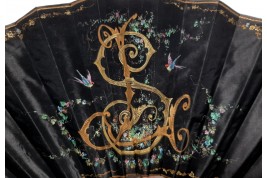 The shepherdess and the marquise, fan of Lasellaz around 1890