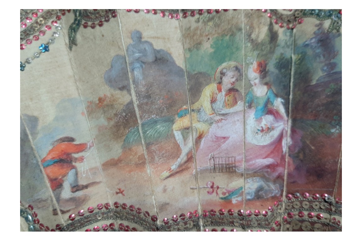 Les couleurs de l’amour au XVIIIème, éventail vers 1775