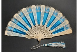 Sultane blue fan, circa 1870-1900