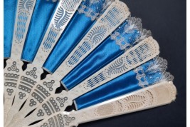 Sultane blue fan, circa 1870-1900