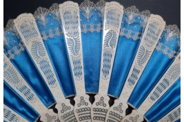 Sultane blue fan, circa 1870-1900