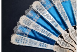 Sultane blue fan, circa 1870-1900