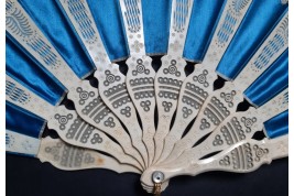 Sultane blue fan, circa 1870-1900