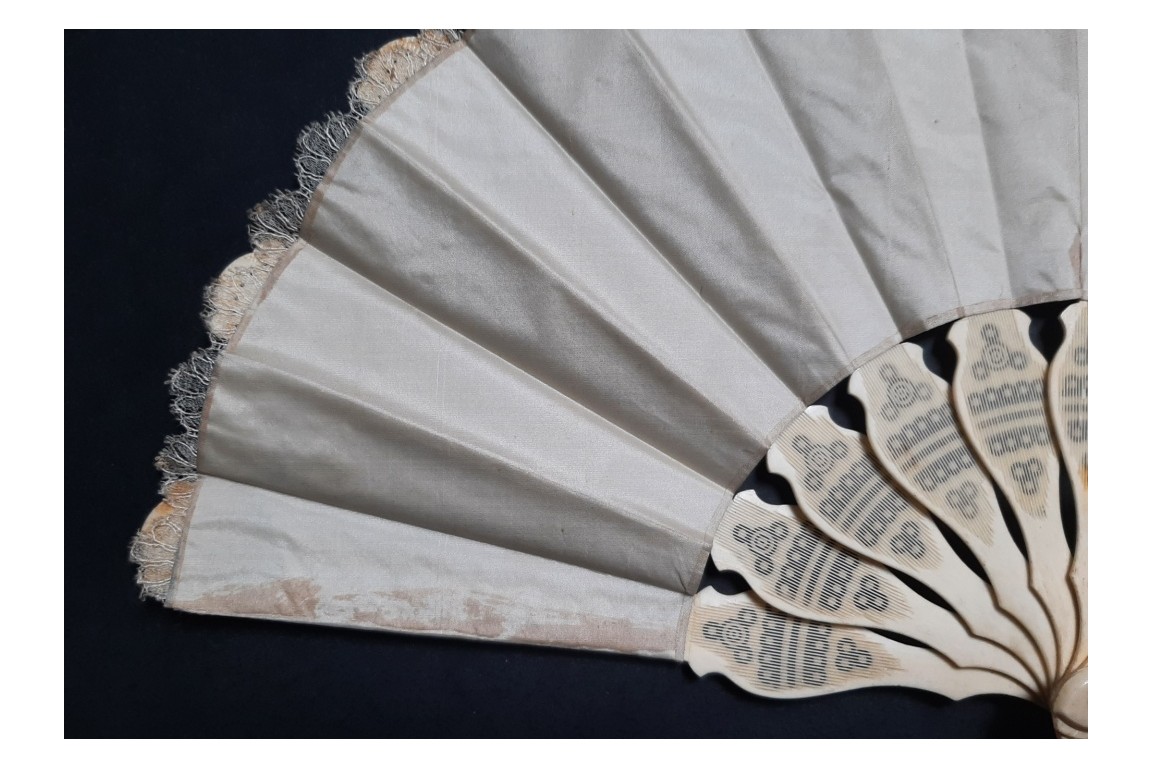 Sultane blue fan, circa 1870-1900