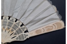 Sultane blue fan, circa 1870-1900