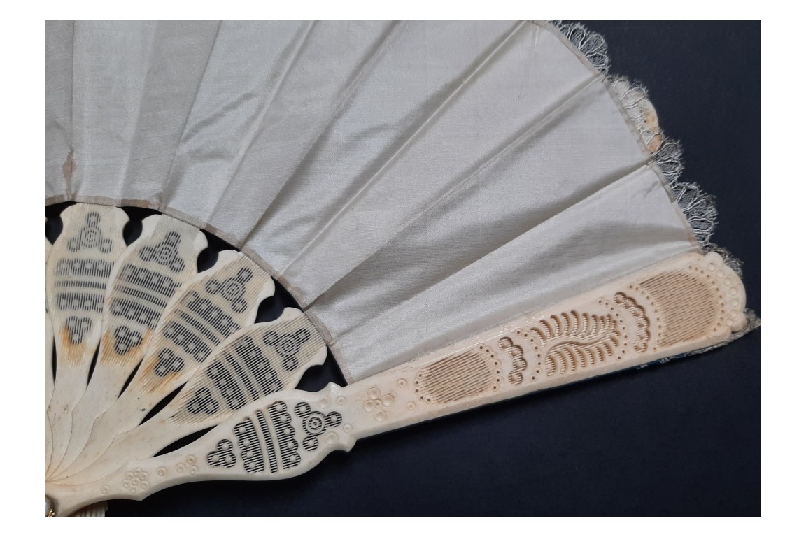 Sultane blue fan, circa 1870-1900