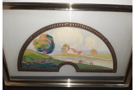 Symbolist hill, fan leaf XXth century