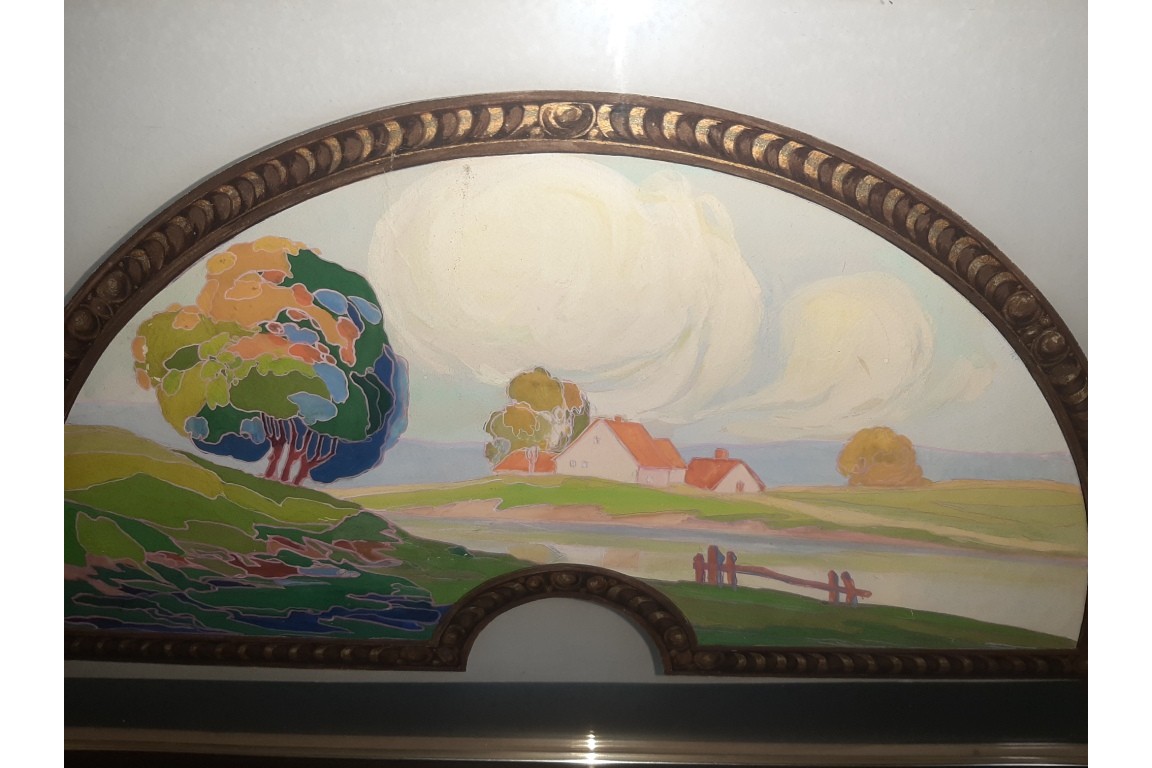 Symbolist hill, fan leaf XXth century