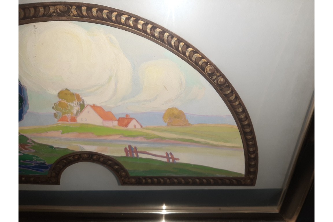 Symbolist hill, fan leaf XXth century