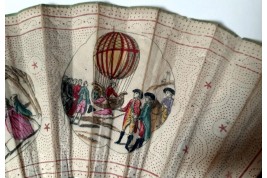 Charles and Robert's hot-air balloon in the Tuileries Garden, fan circa 1783-84
