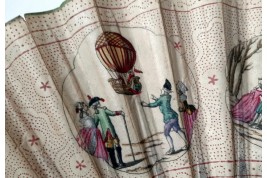 Charles and Robert's hot-air balloon in the Tuileries Garden, fan circa 1783-84