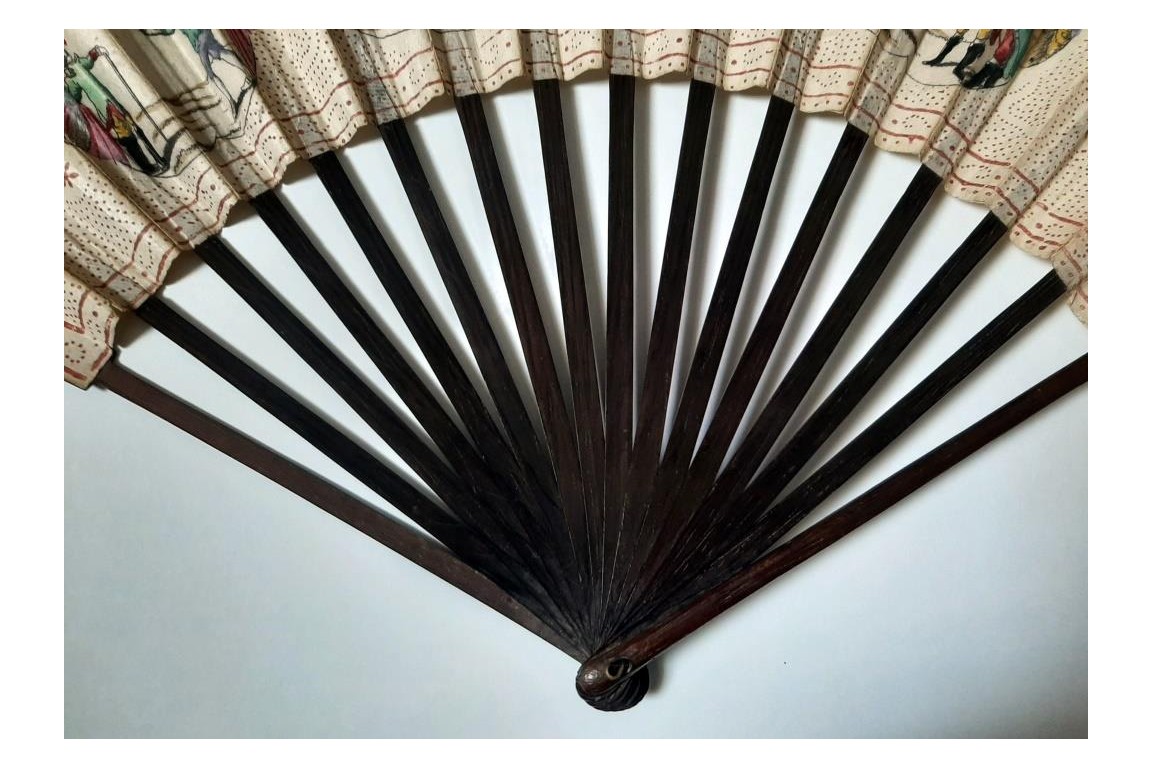 Charles and Robert's hot-air balloon in the Tuileries Garden, fan circa 1783-84