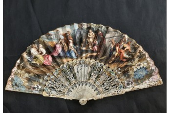 The Family of Darius in front of Alexander, fan circa 1740-50