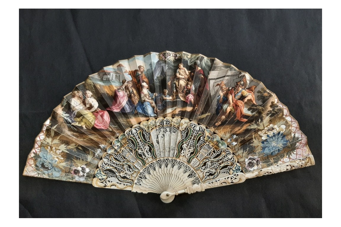 The Family of Darius in front of Alexander, fan circa 1740-50