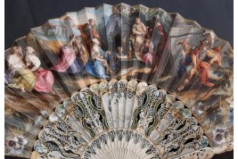 The Family of Darius in front of Alexander, fan circa 1740-50