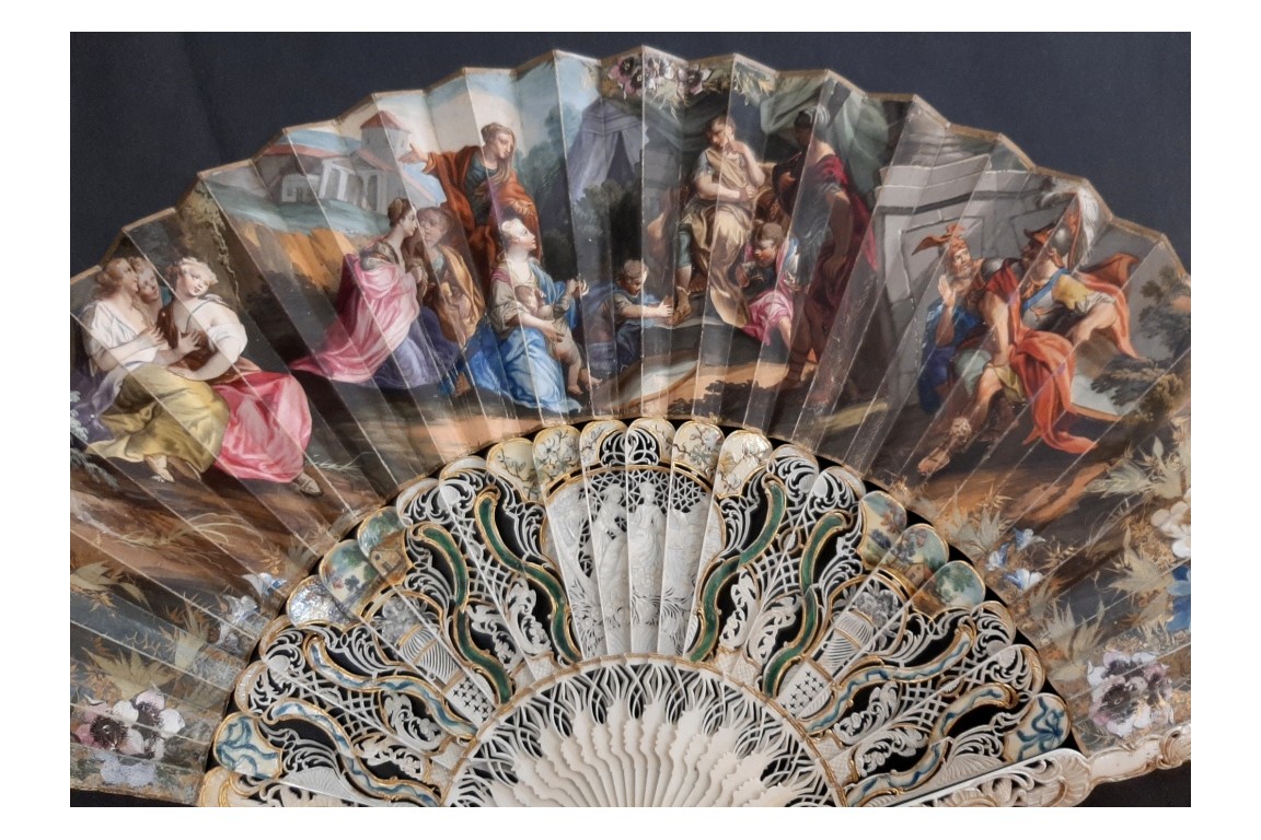 The Family of Darius in front of Alexander, fan circa 1740-50