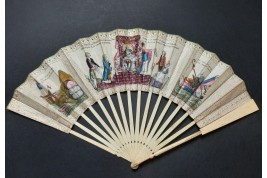 Brienne's disgrace and Necker's praise, revolutionnary fan, circa 1788