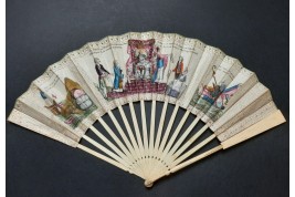 Brienne's disgrace and Necker's praise, revolutionnary fan, circa 1788