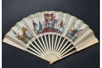 Brienne's disgrace and Necker's praise, revolutionnary fan, circa 1788