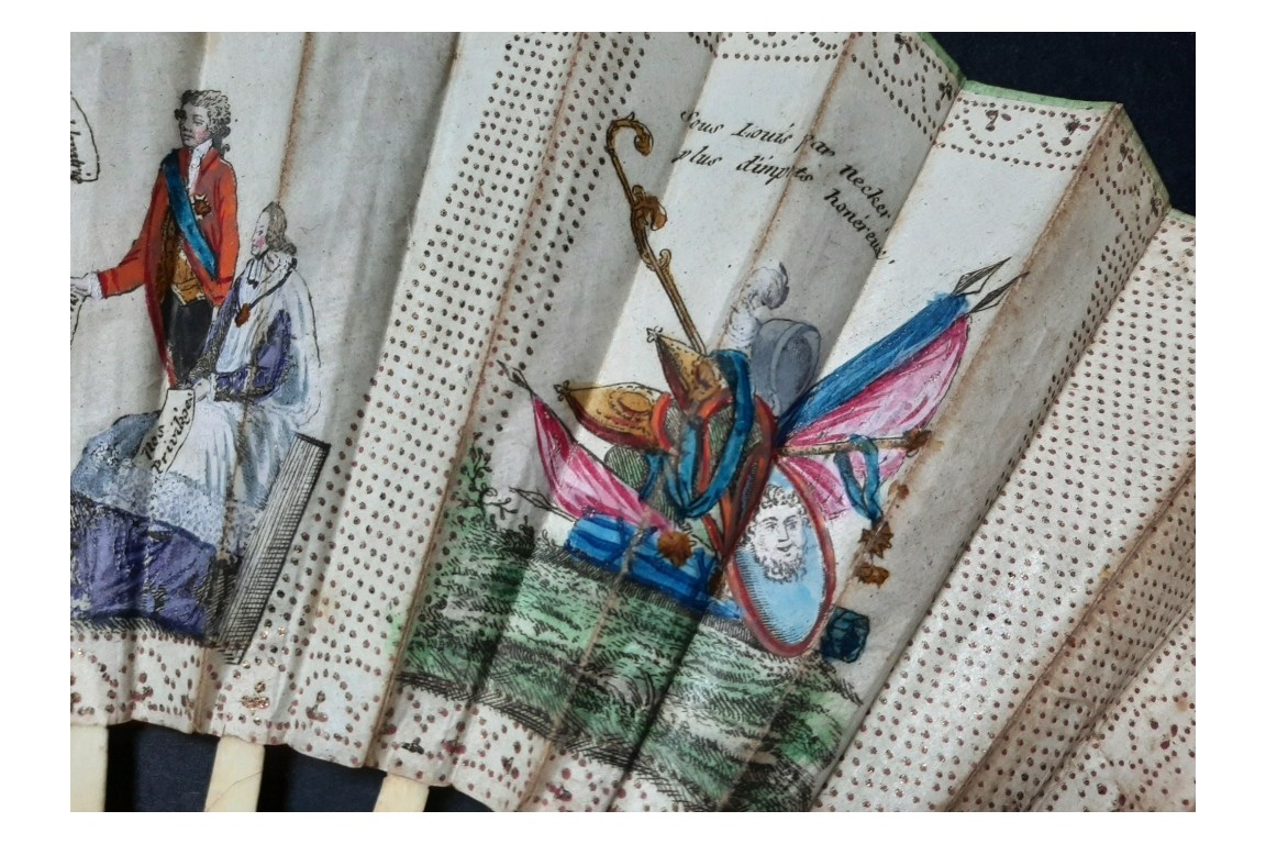 Brienne's disgrace and Necker's praise, revolutionnary fan, circa 1788