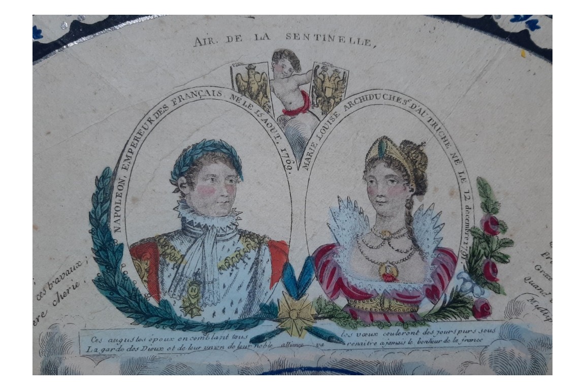 Napoleon and Marie-Louise, fan leaf circa 1810